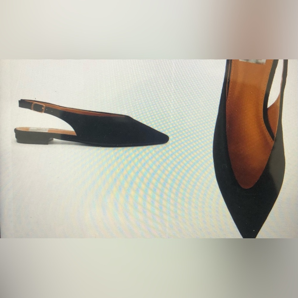 DV BY DOLCE VITA - Empress Pointed Toe Slingback Flat Black + NWT - Picture 2 of 14